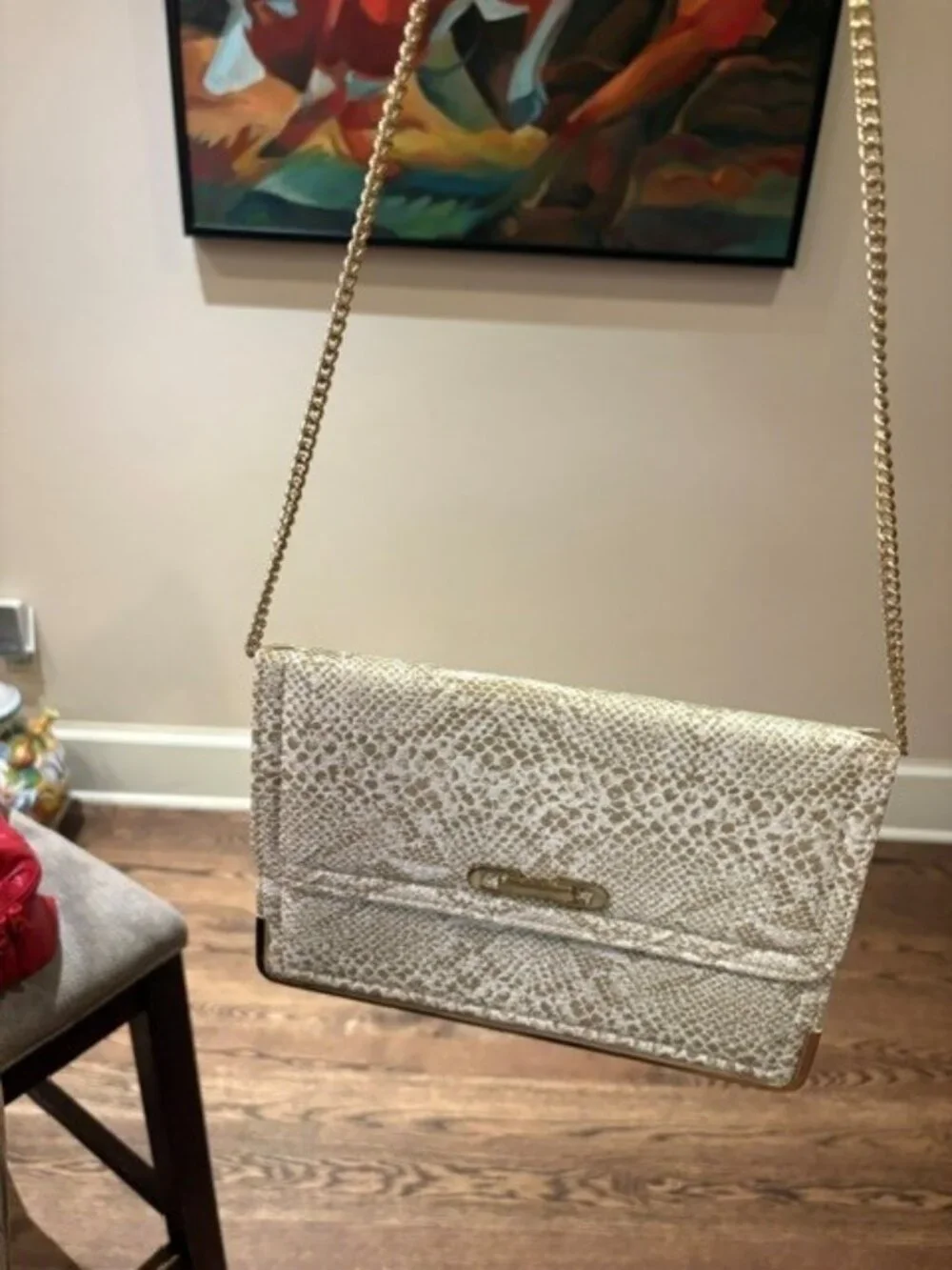 Vintage 1950's Champagne Gold Leather Handbag- Excellent condition